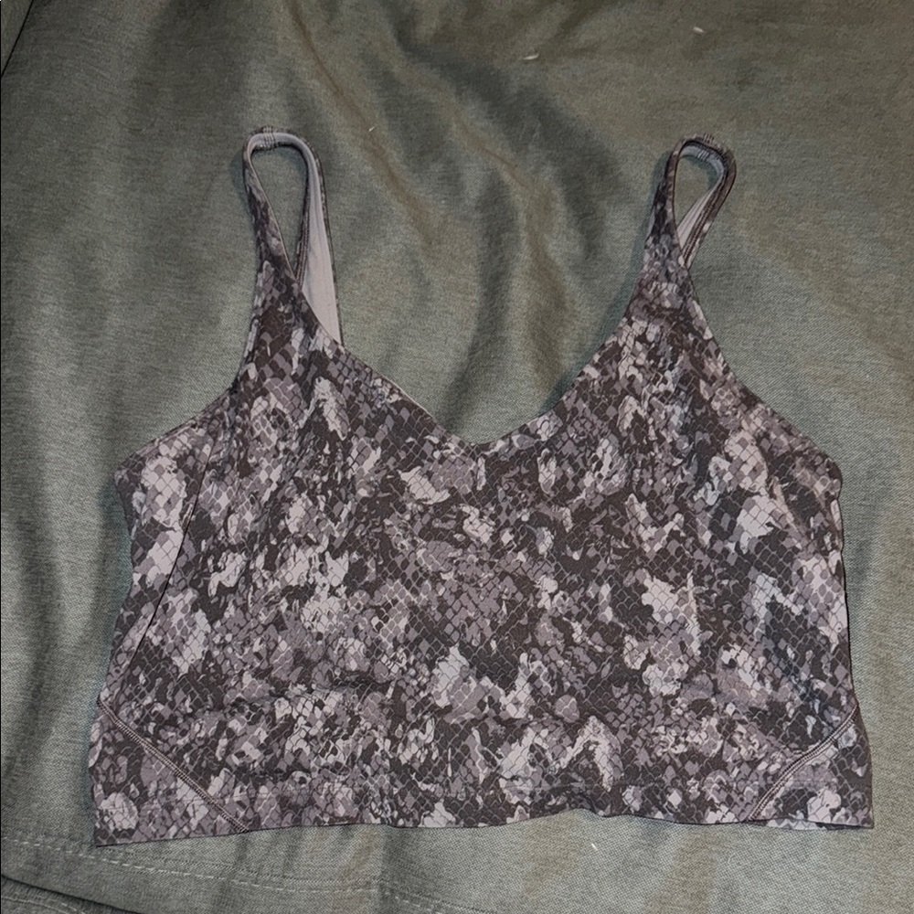 Lululemon Gray Snake Print Crop Top size 12